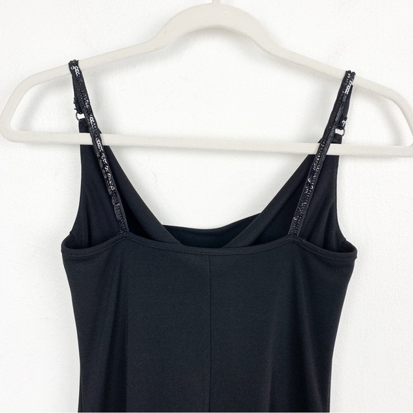 Vintage Y2K Drape Neck Little Black Slip Dress Sz XS - Picture 4 of 9